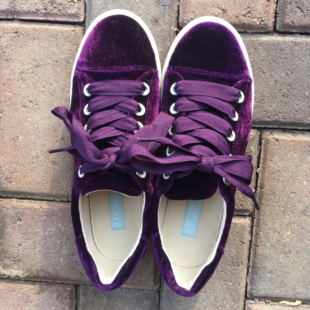 Purple Velvet Sneakers by Betsey Johnson